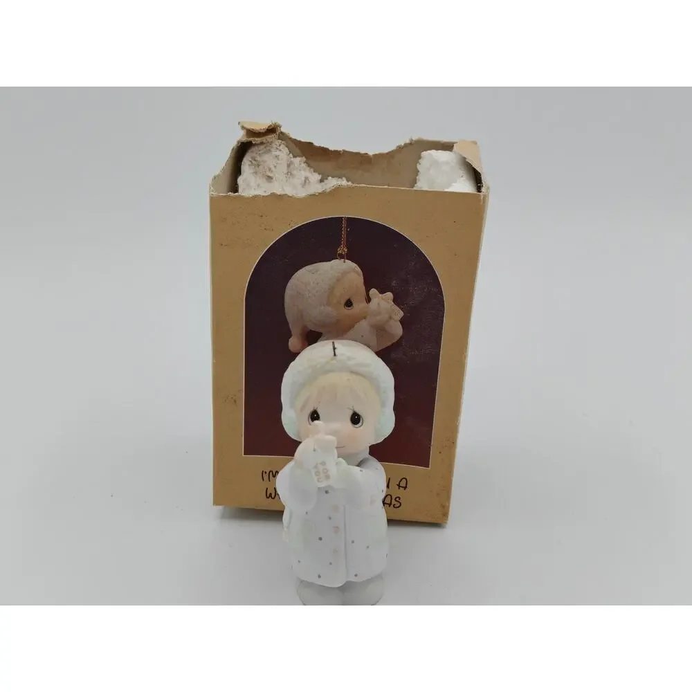 Precious Moments Im Sending You A White Christmas 112372 Enesco 1987 Ornament